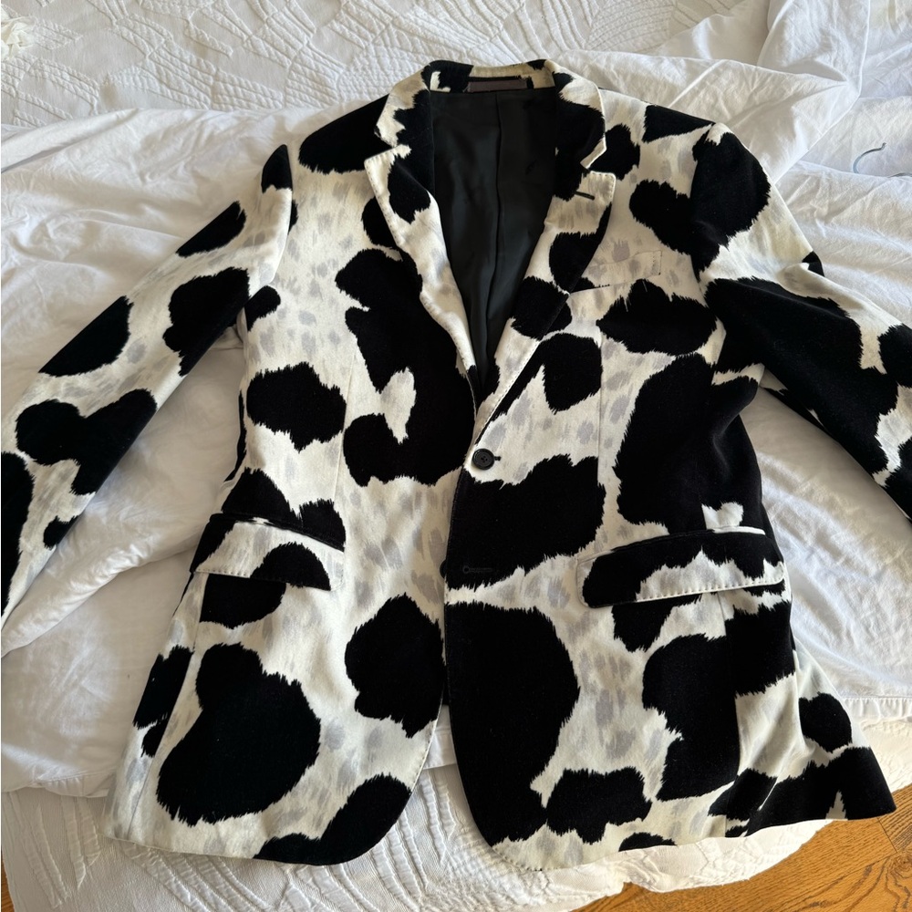 RARE Moschino Men Black and White Sport Coat 50R (Large/UK 40)